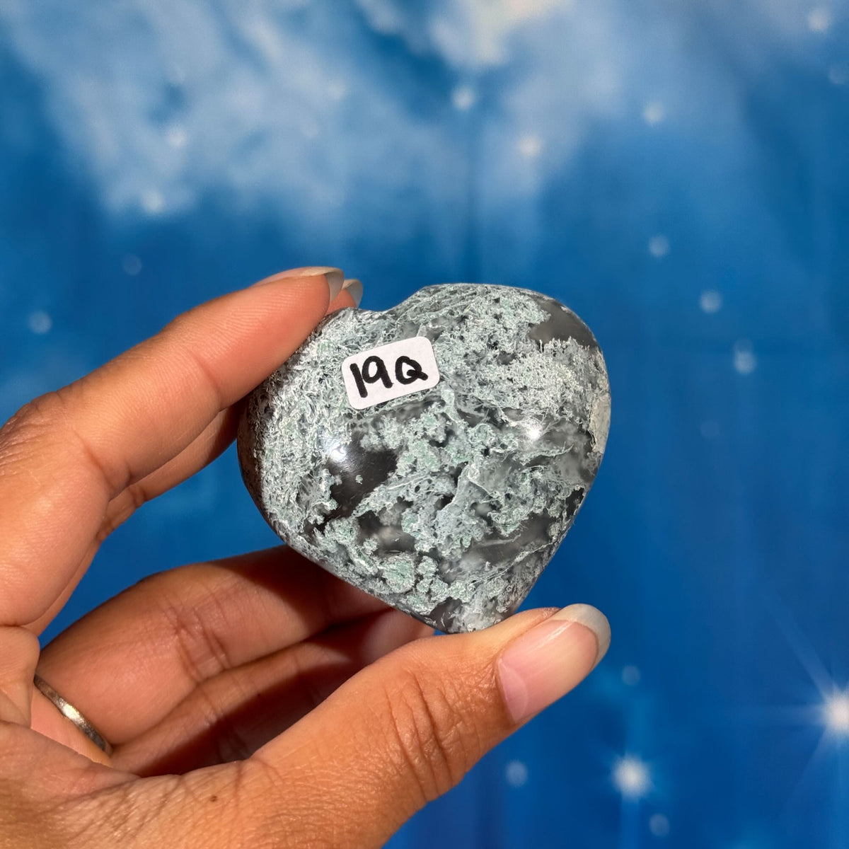 Moss Agate Heart – 0.085 kg