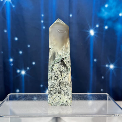 Moss Agate Obelisk – 0.156 kg