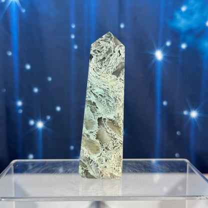 Moss Agate Obelisk – 0.150 kg