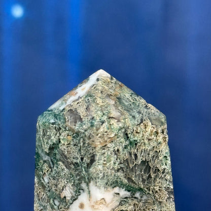 Moss Agate Obelisk – 0.147 kg