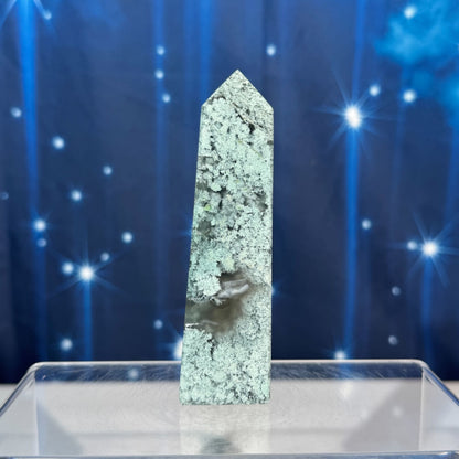 Moss Agate Obelisk – 0.136 kg
