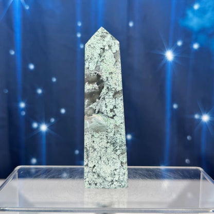 Moss Agate Obelisk – 0.136 kg