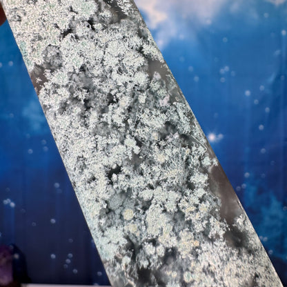 Moss Agate Obelisk – 0.136 kg