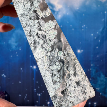 Moss Agate Obelisk – 0.136 kg