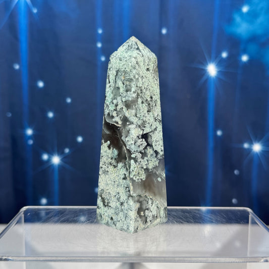 Moss Agate Obelisk – 0.136 kg