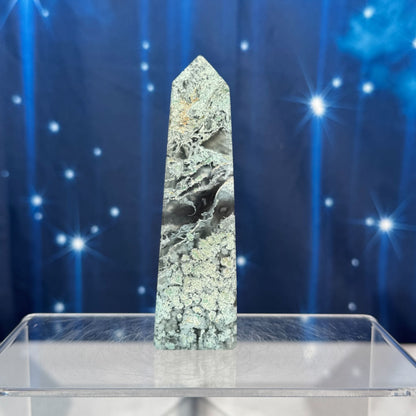 Moss Agate Obelisk – 0.136 kg