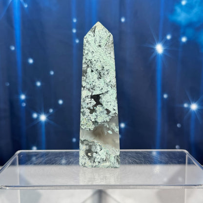 Moss Agate Obelisk – 0.136 kg