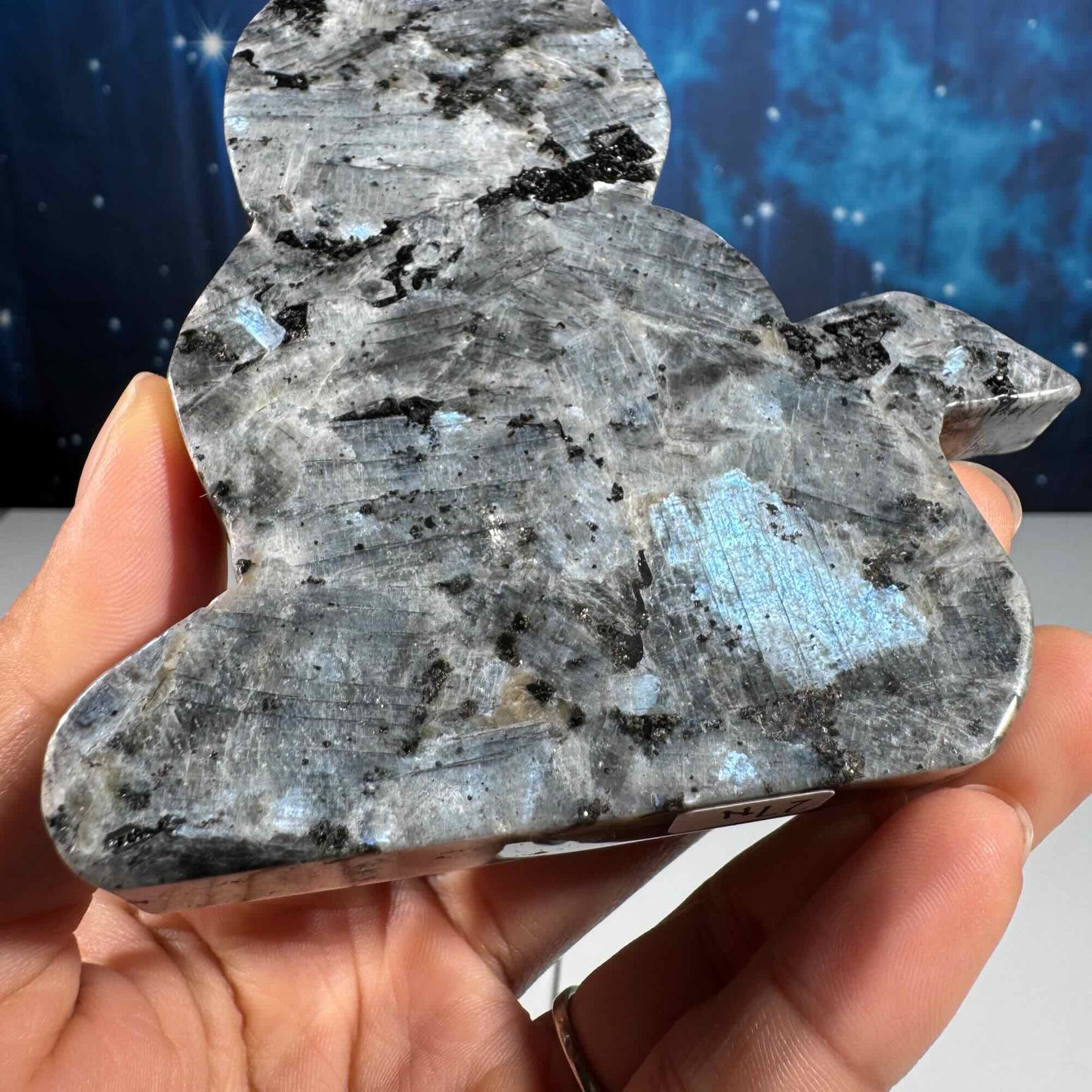 Larvikite Cat carving