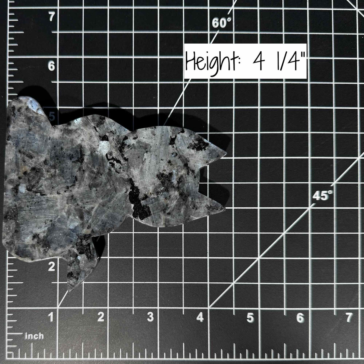 Larvikite Cat carving