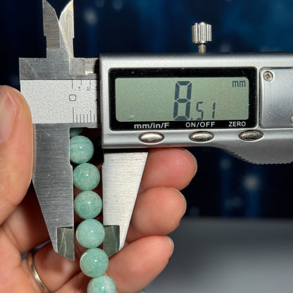 One (1) Amazonite bracelet – 8 mm beads, fits 6.25″ wrist
