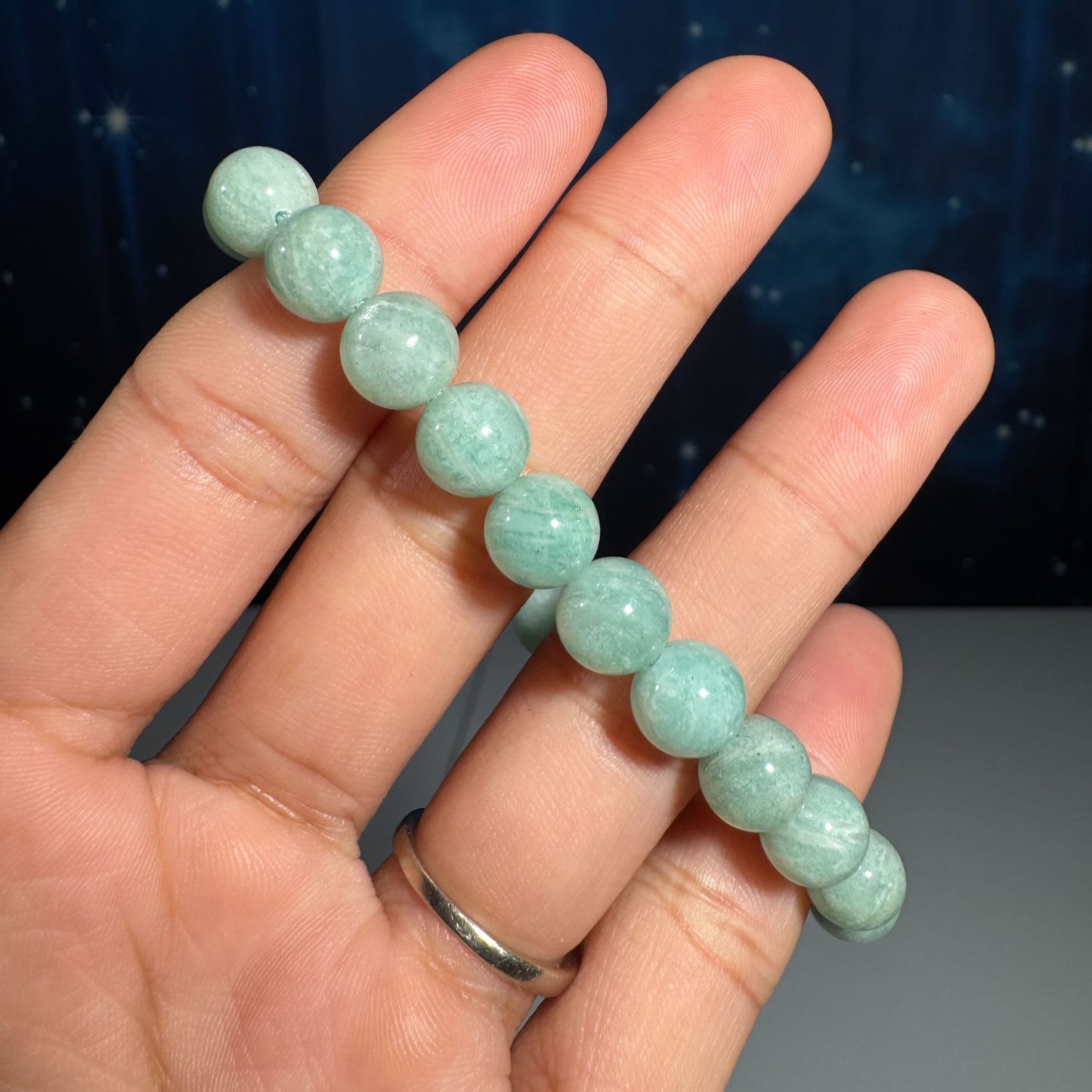 One (1) Amazonite bracelet–stretchy | 8mm beads