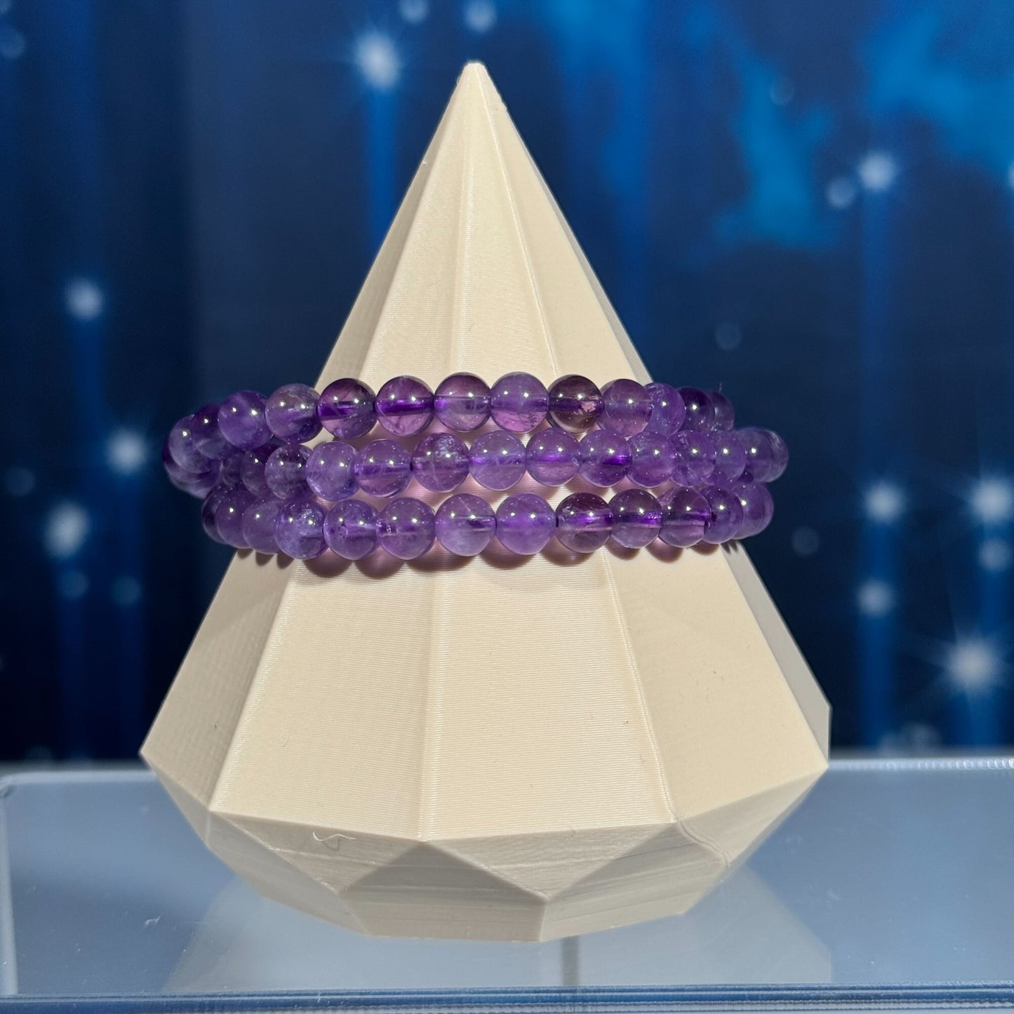 One (1) Amethyst bracelet – stretchy | 6mm beads
