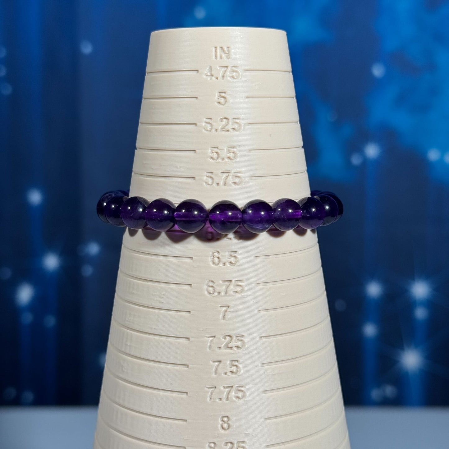One (1) Amethyst bracelet – stretchy | 8mm beads