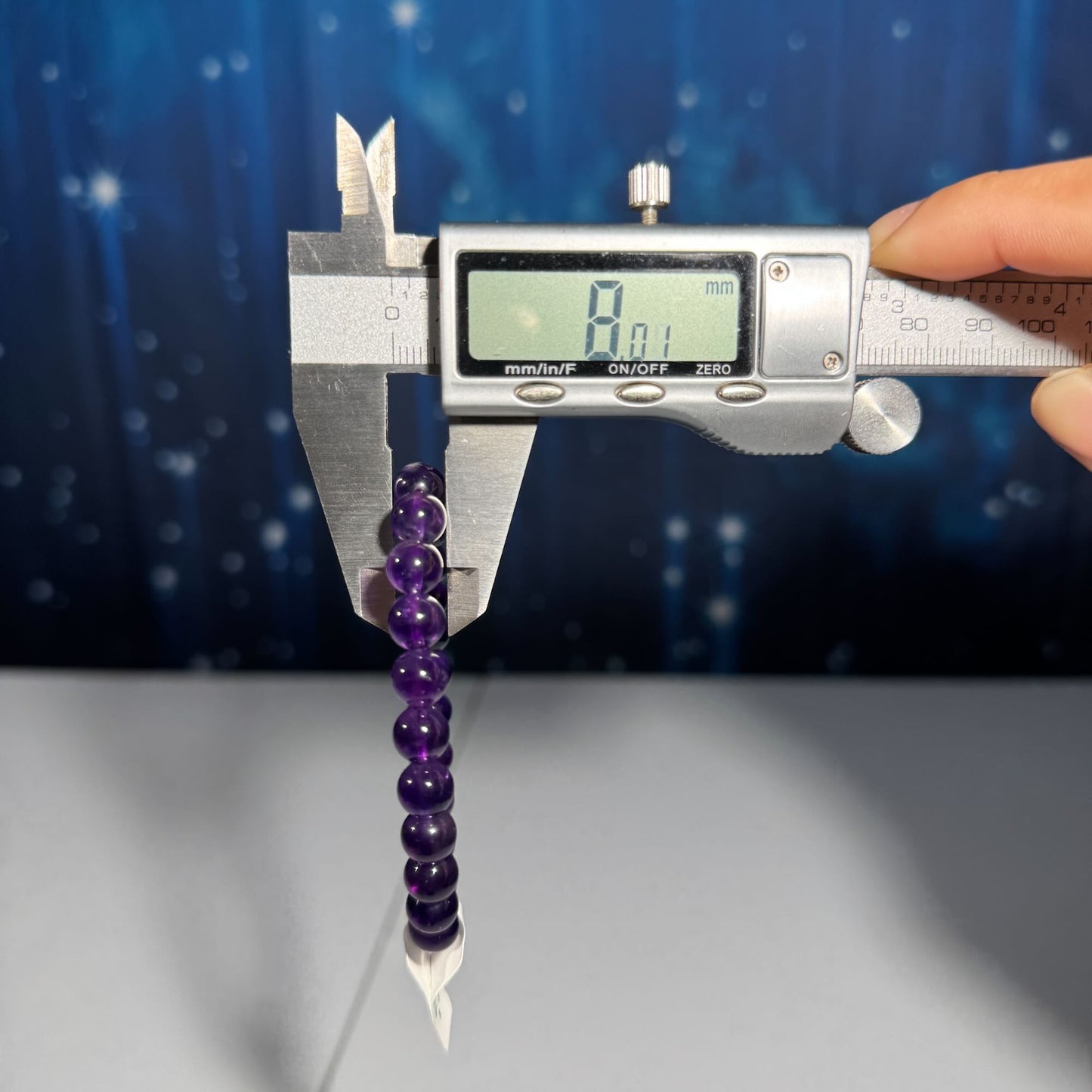 One (1) Amethyst bracelet – stretchy | 8mm beads