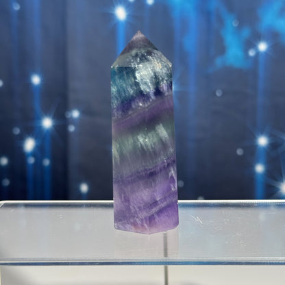 Candy Fluorite point 1 1/8 × 1 × 3 in - 3.7 oz