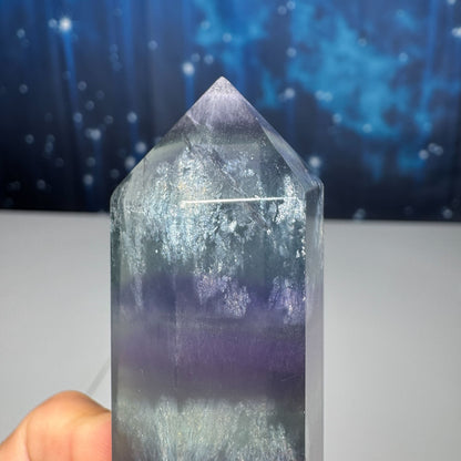 Candy Fluorite point 1 1/8 × 1 × 3 in - 3.7 oz