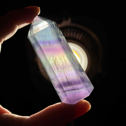 Candy Fluorite point 1 1/8 × 1 × 3 in - 3.7 oz