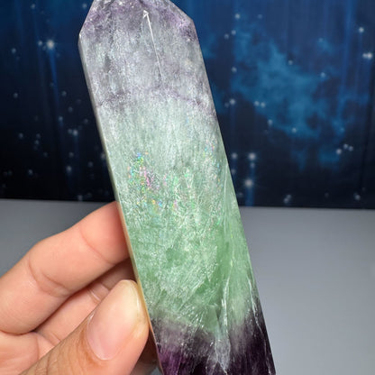 Rainbow Fluorite Point – Watermelon Fluorite • 0.167 kg
