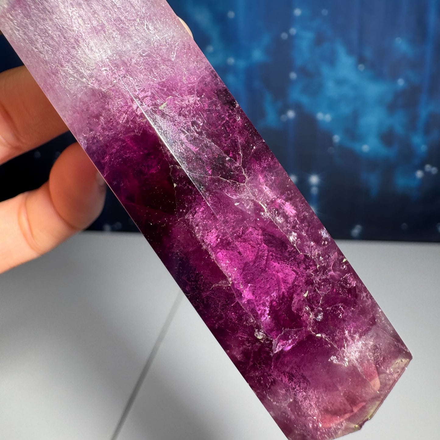 Watermelon Fluorite point