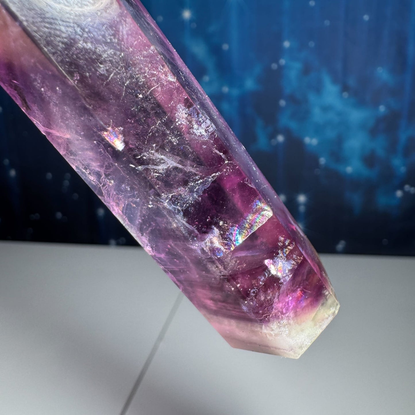 Rainbow Fluorite point