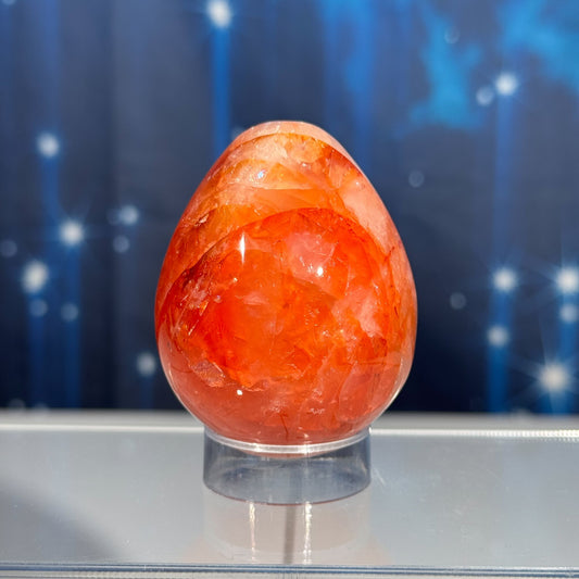 Fire Quartz egg | Hematoid egg | rainbow filled