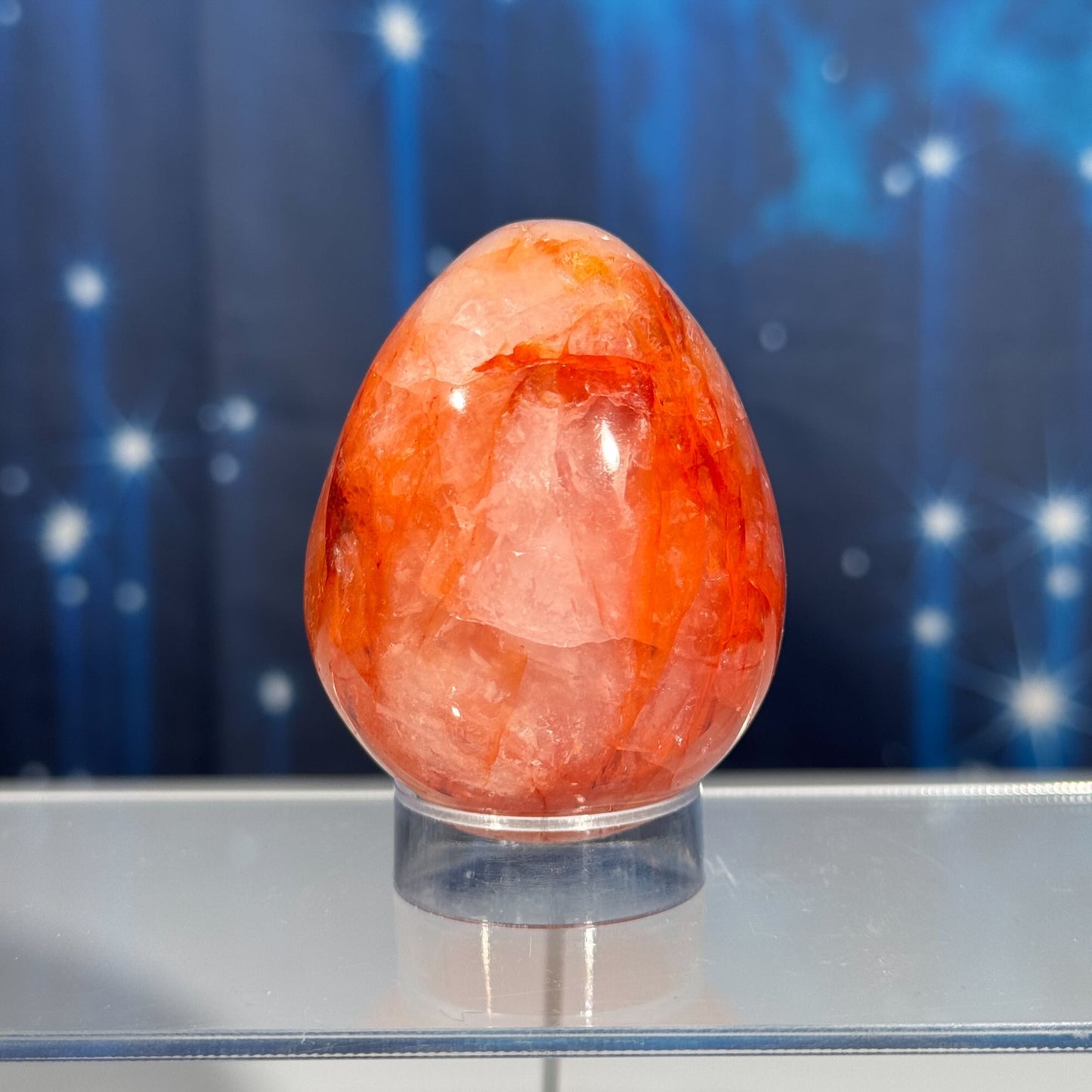 Fire Quartz egg | Hematoid egg | rainbow filled