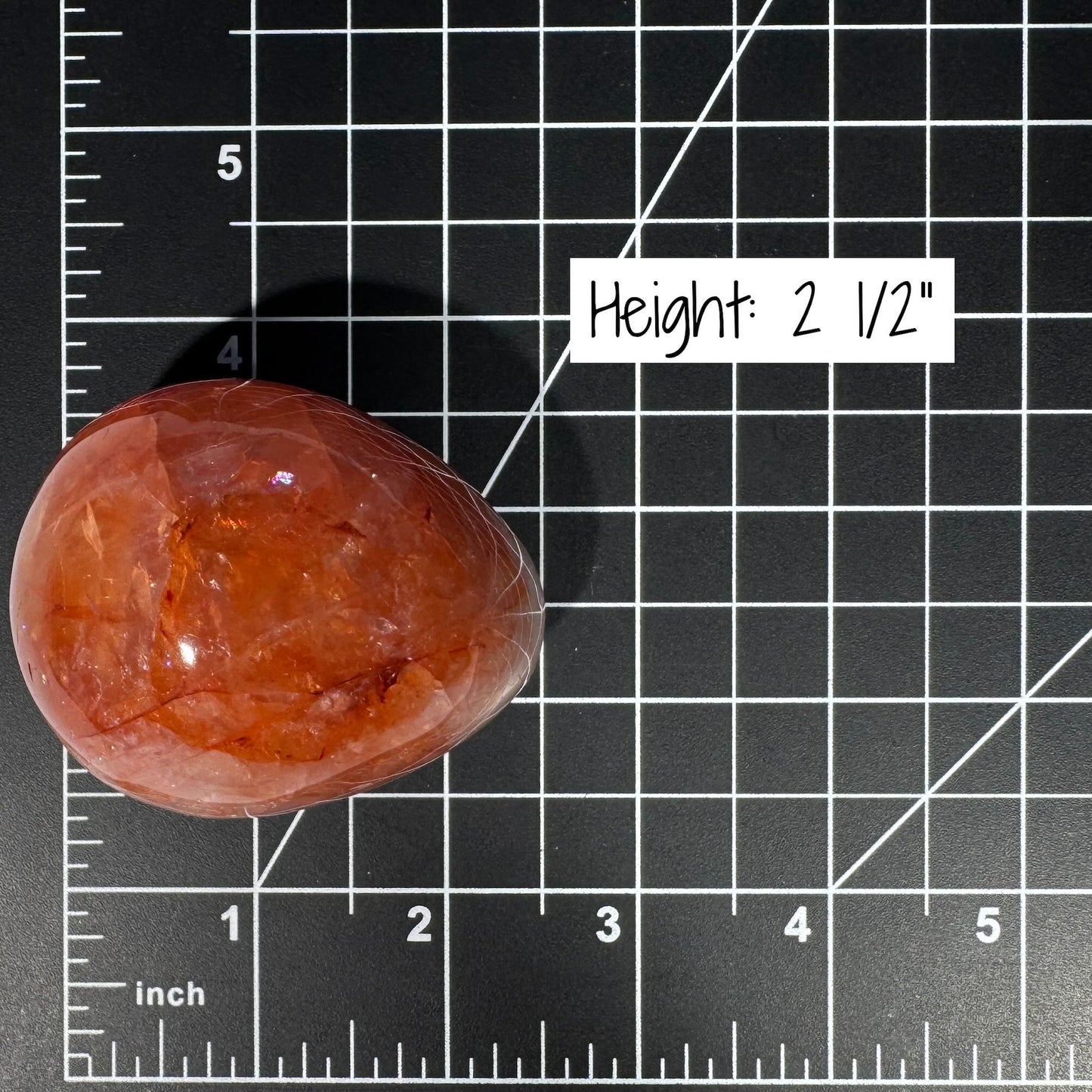 Fire Quartz egg | Hematoid egg | rainbow filled