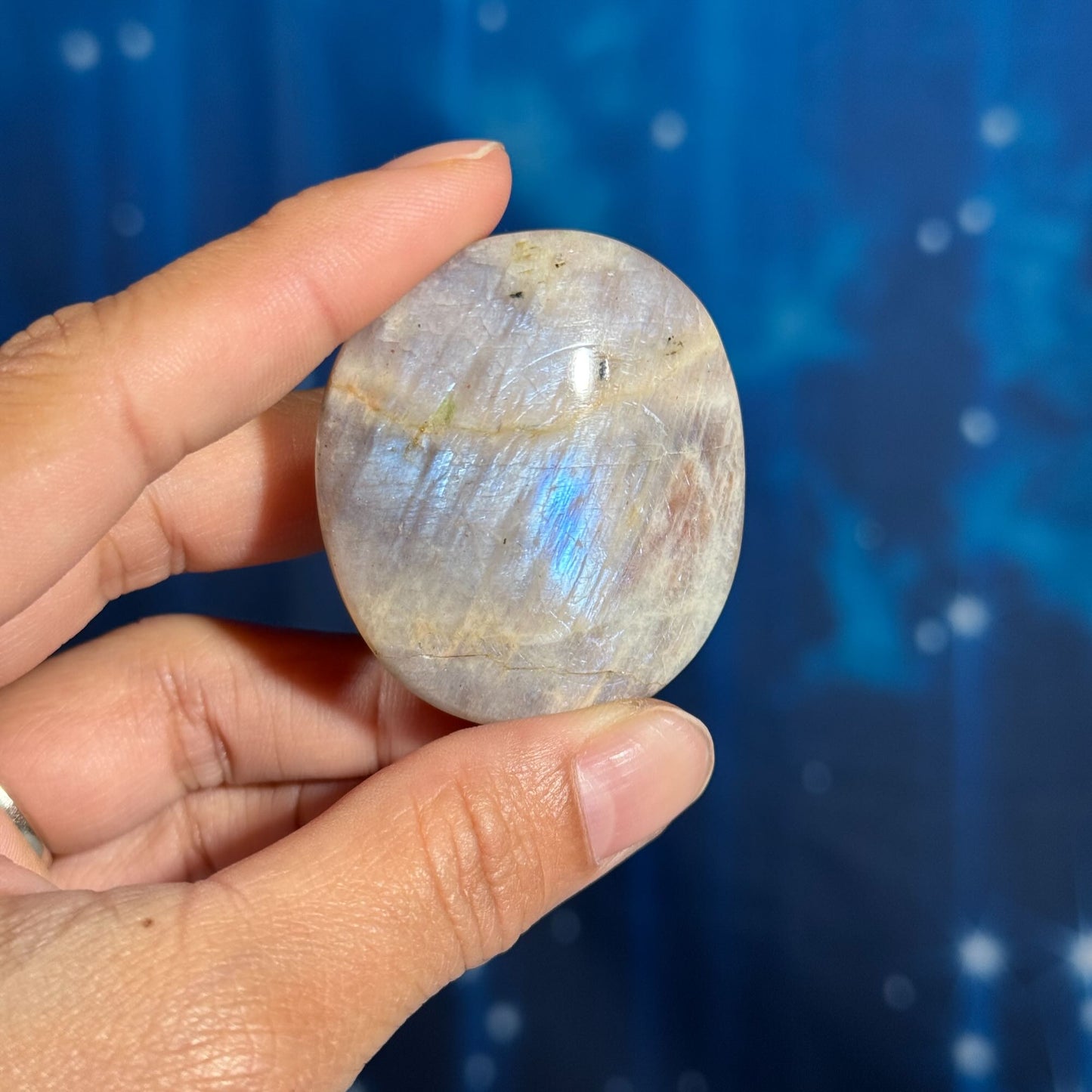 Belomorite palm stone | Russian Moonstone