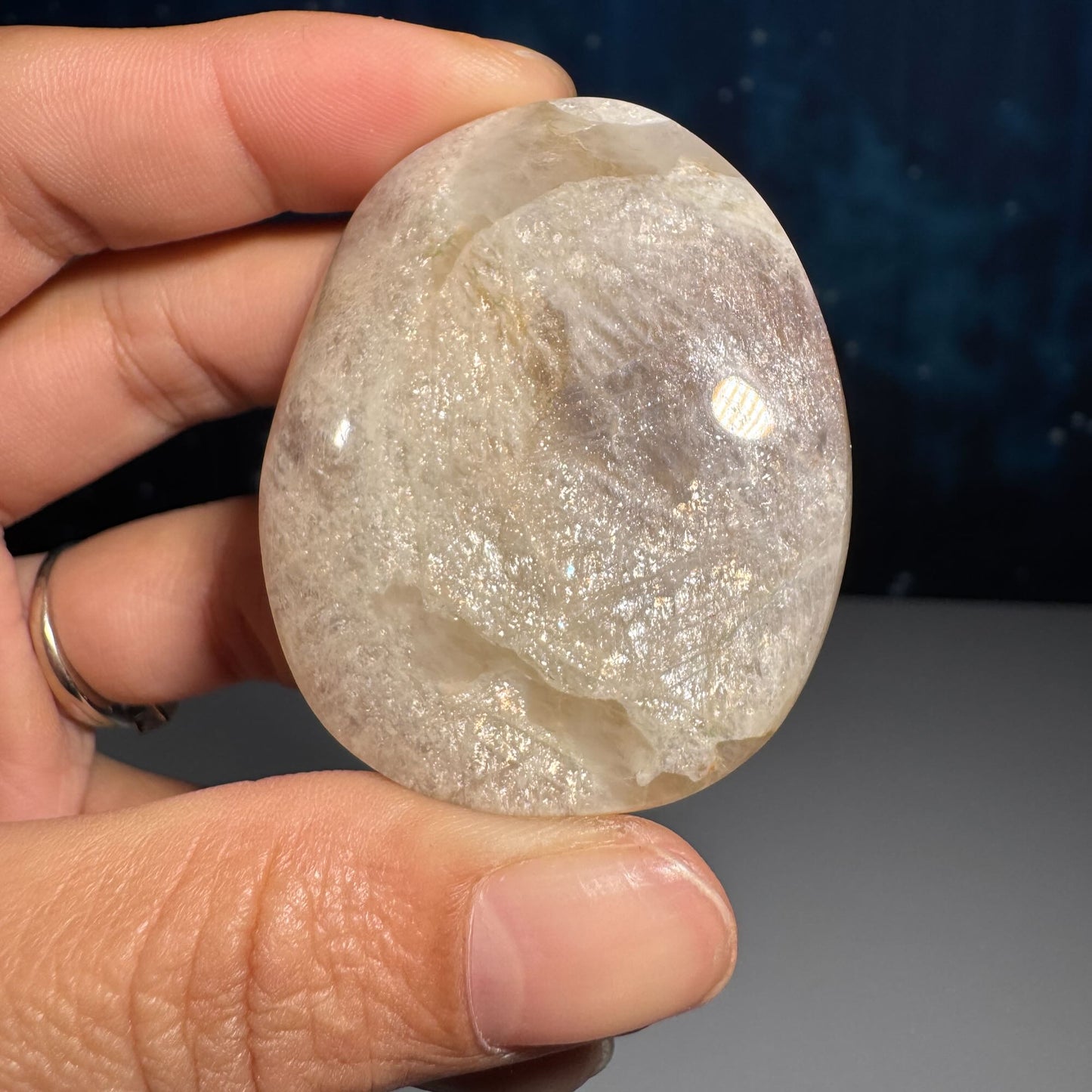 Belomorite palm stone | Russian Moonstone