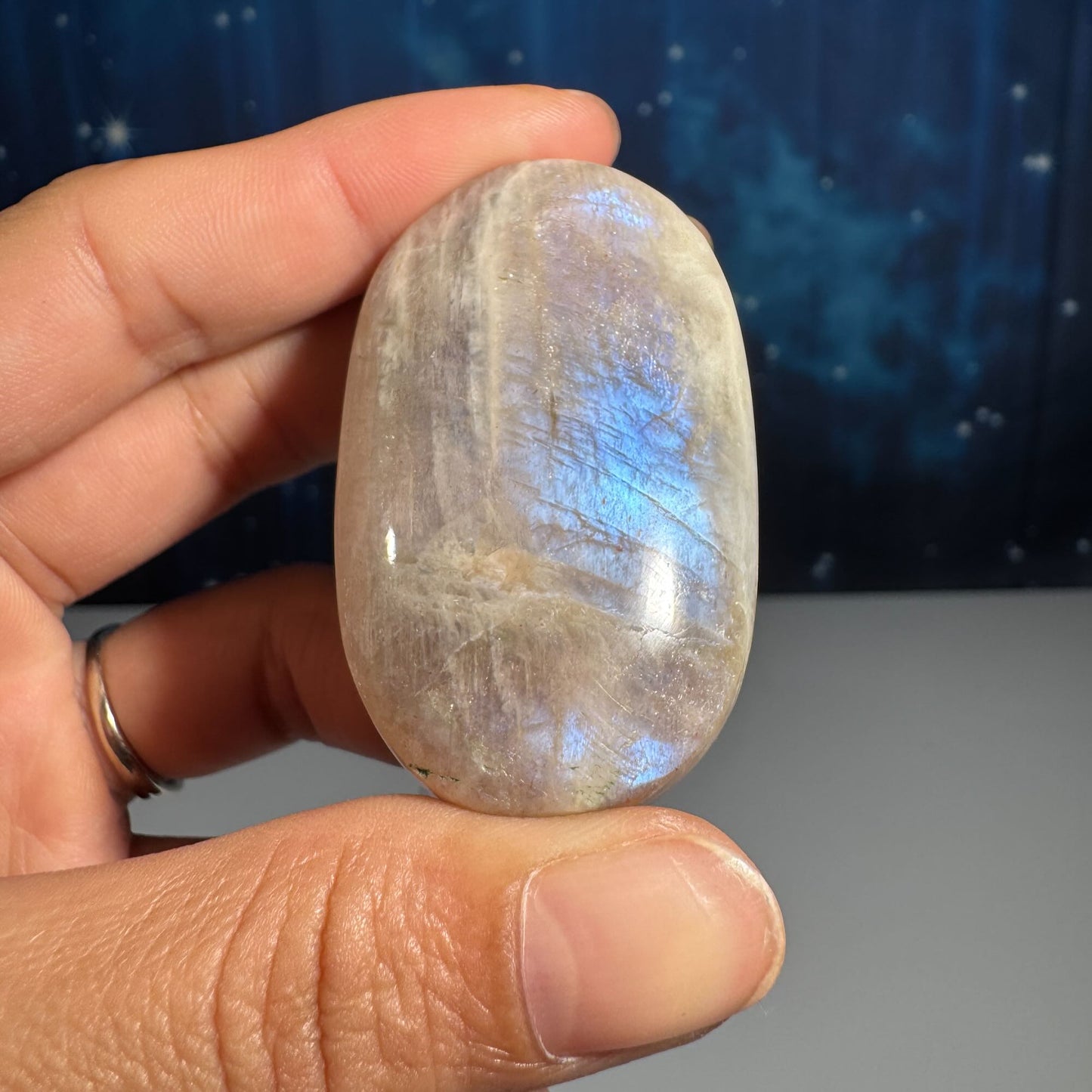 Belomorite palm stone | Russian Moonstone