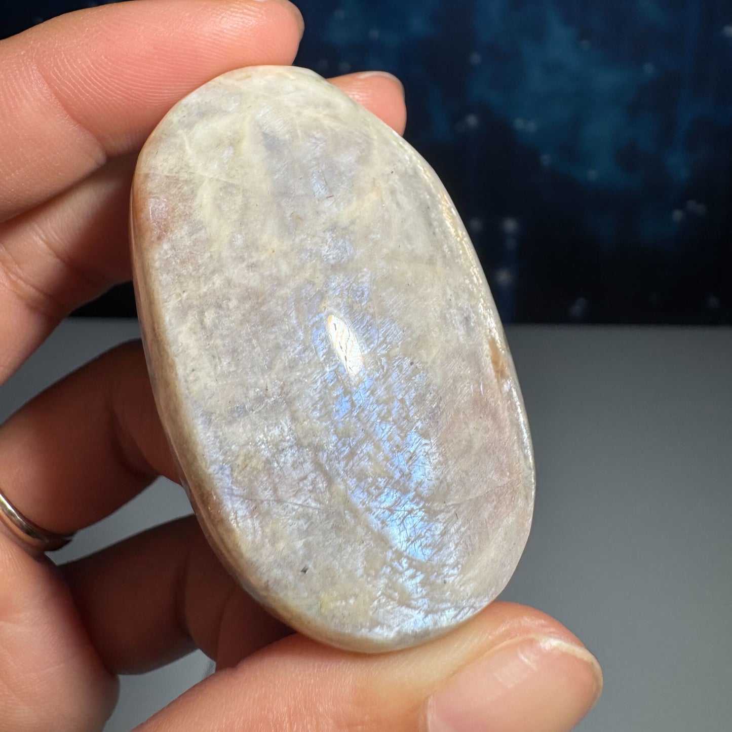 Belomorite palm stone | Russian Moonstone