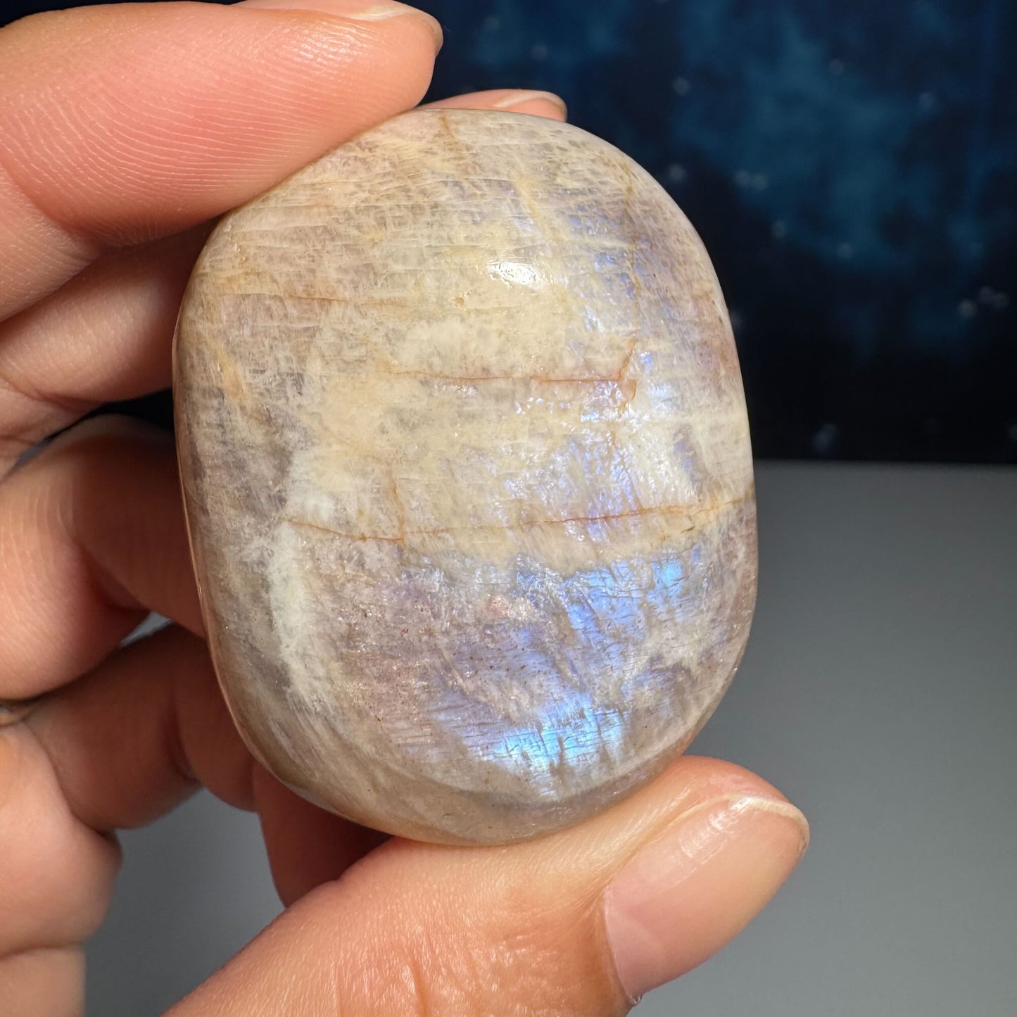 Belomorite palm stone | Russian Moonstone