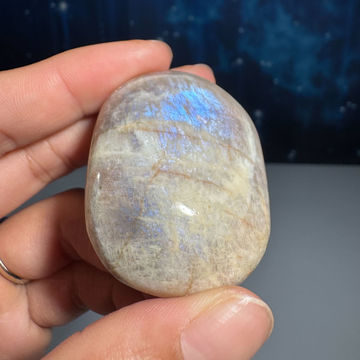 Belomorite palm stone | Russian Moonstone