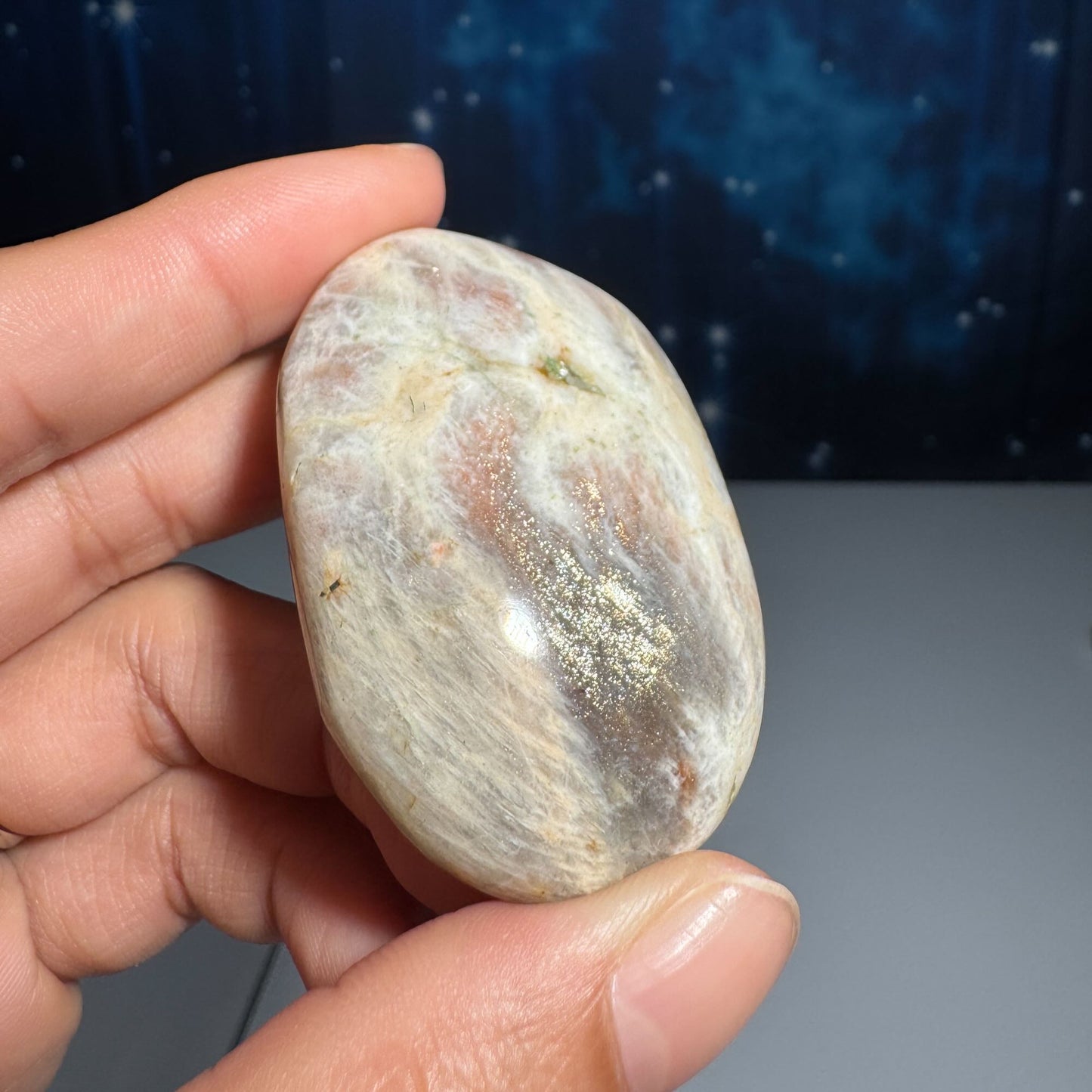 Belomorite palm stone | Russian Moonstone