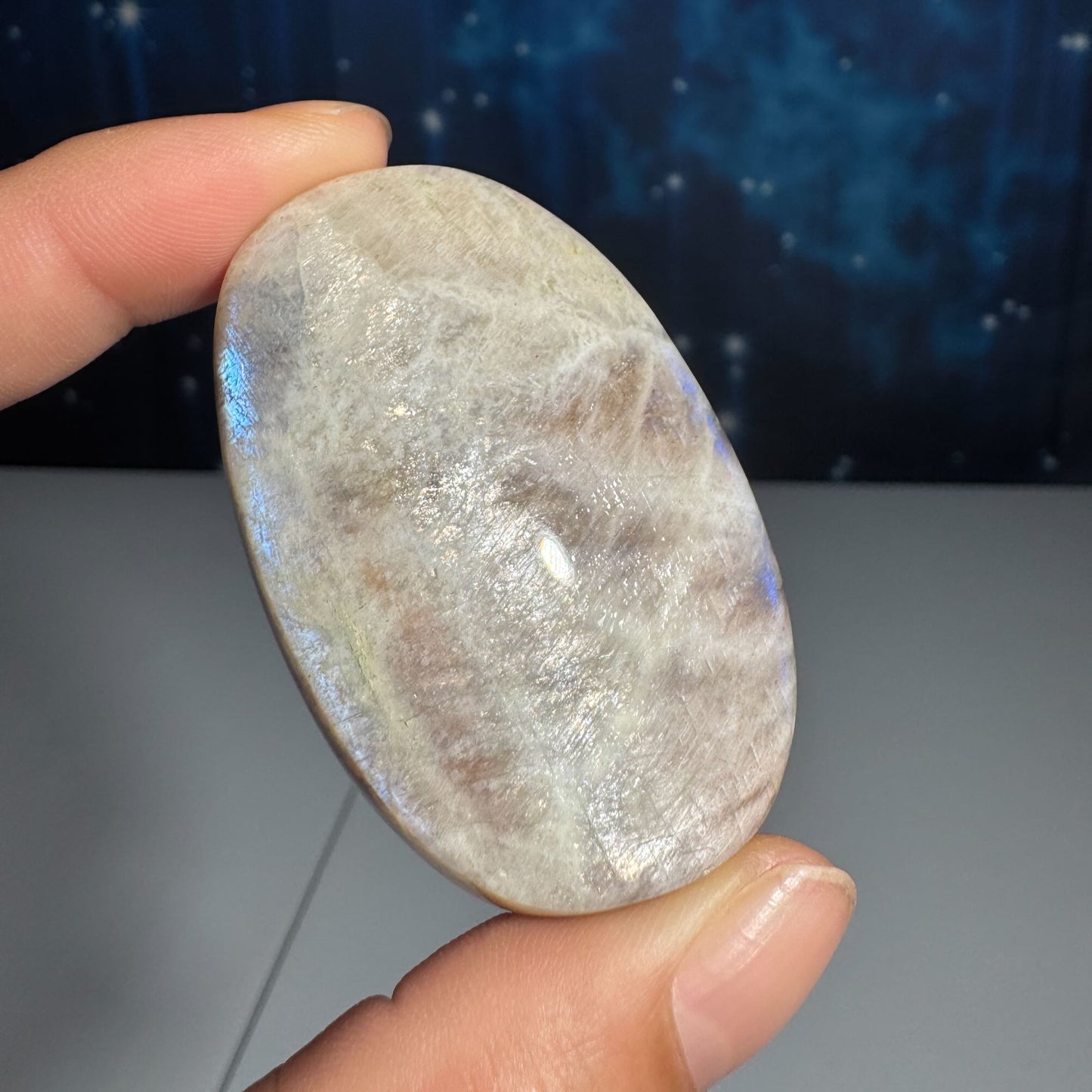 Belomorite palm stone | Russian Moonstone