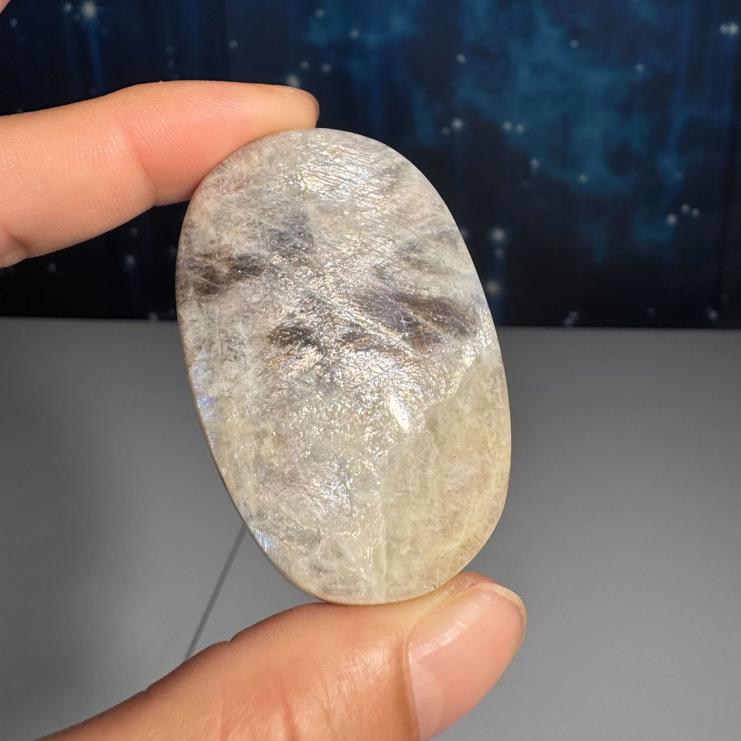 Belomorite palm stone | Russian Moonstone