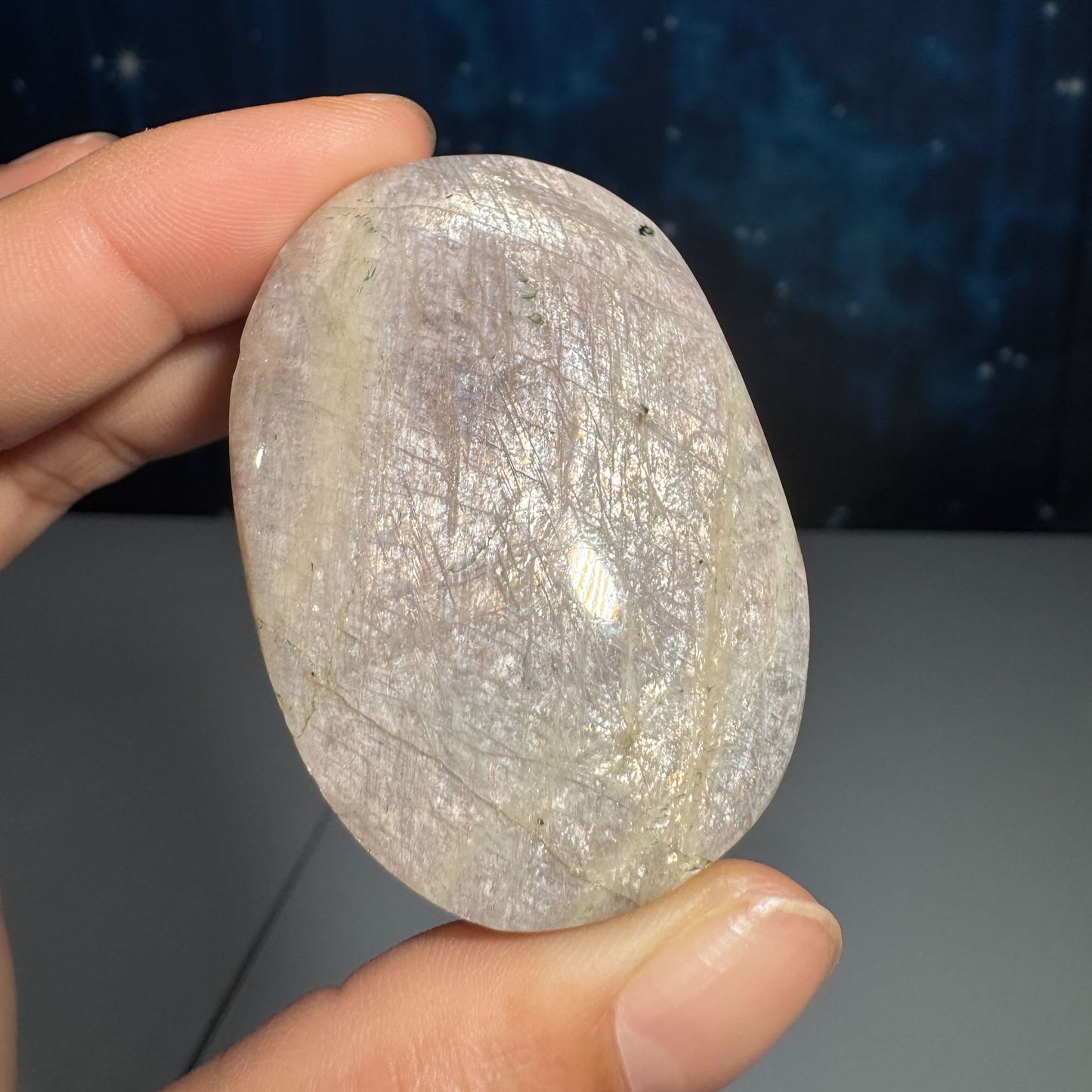 Belomorite palm stone | Russian Moonstone
