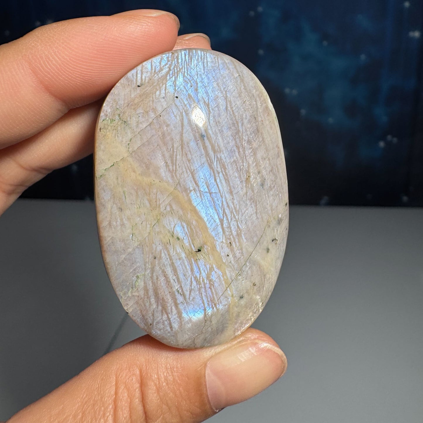 Belomorite palm stone | Russian Moonstone