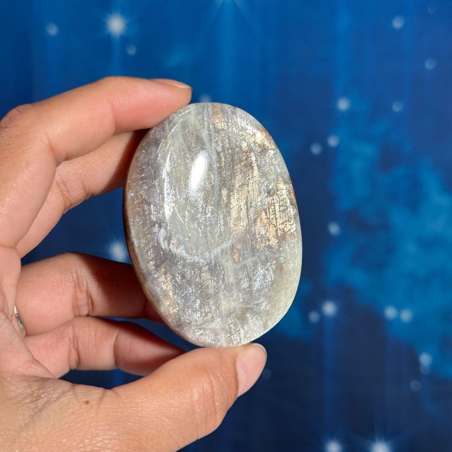 Belomorite palm stone | Russian Moonstone