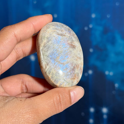 Belomorite palm stone 2 1/2 × 1 5/8 × 3/4 in - 2.9 oz