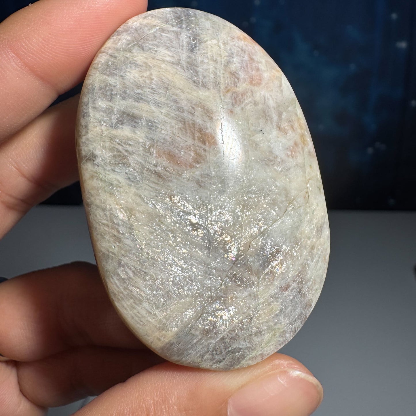 Belomorite palm stone | Russian Moonstone