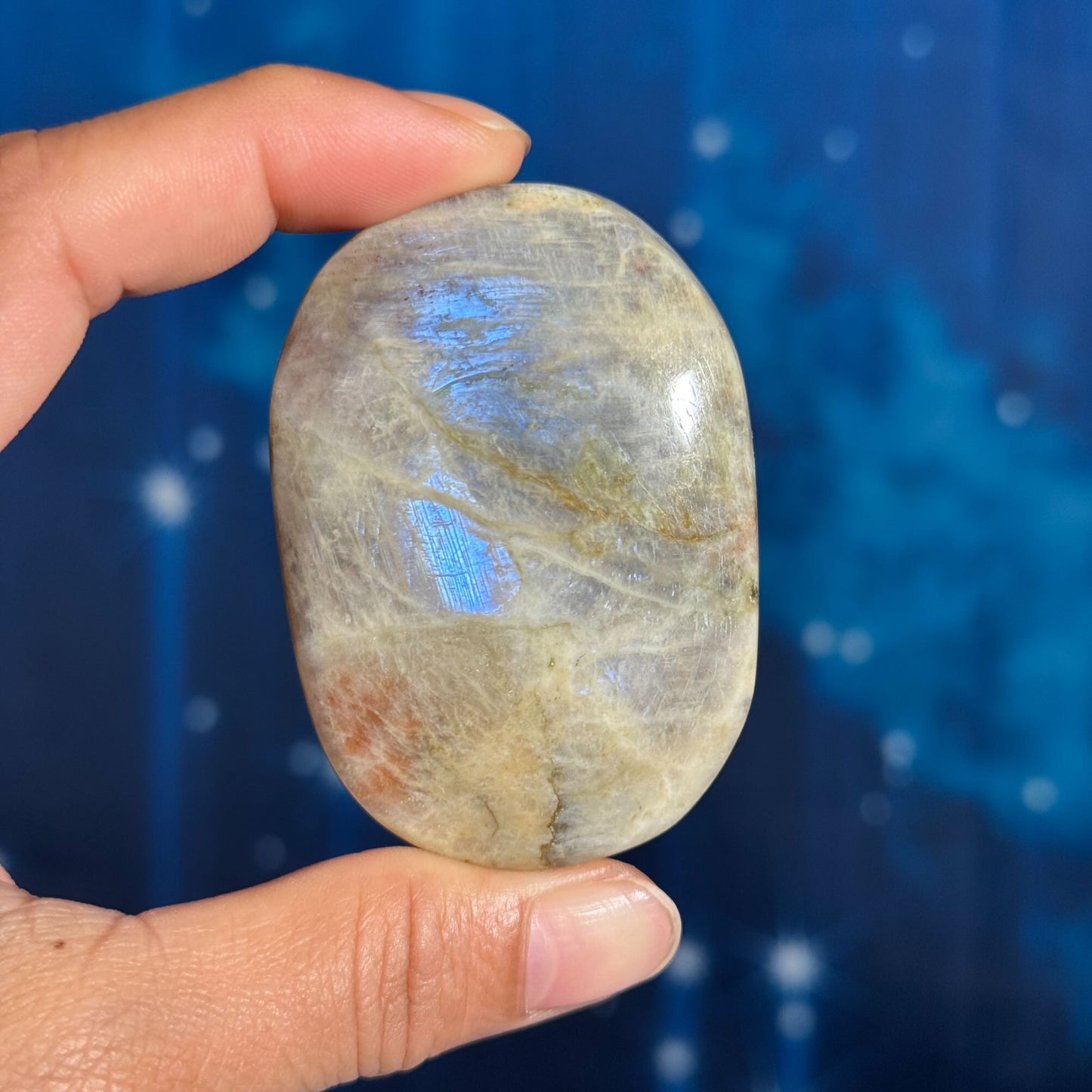 Belomorite palm stone | Russian Moonstone