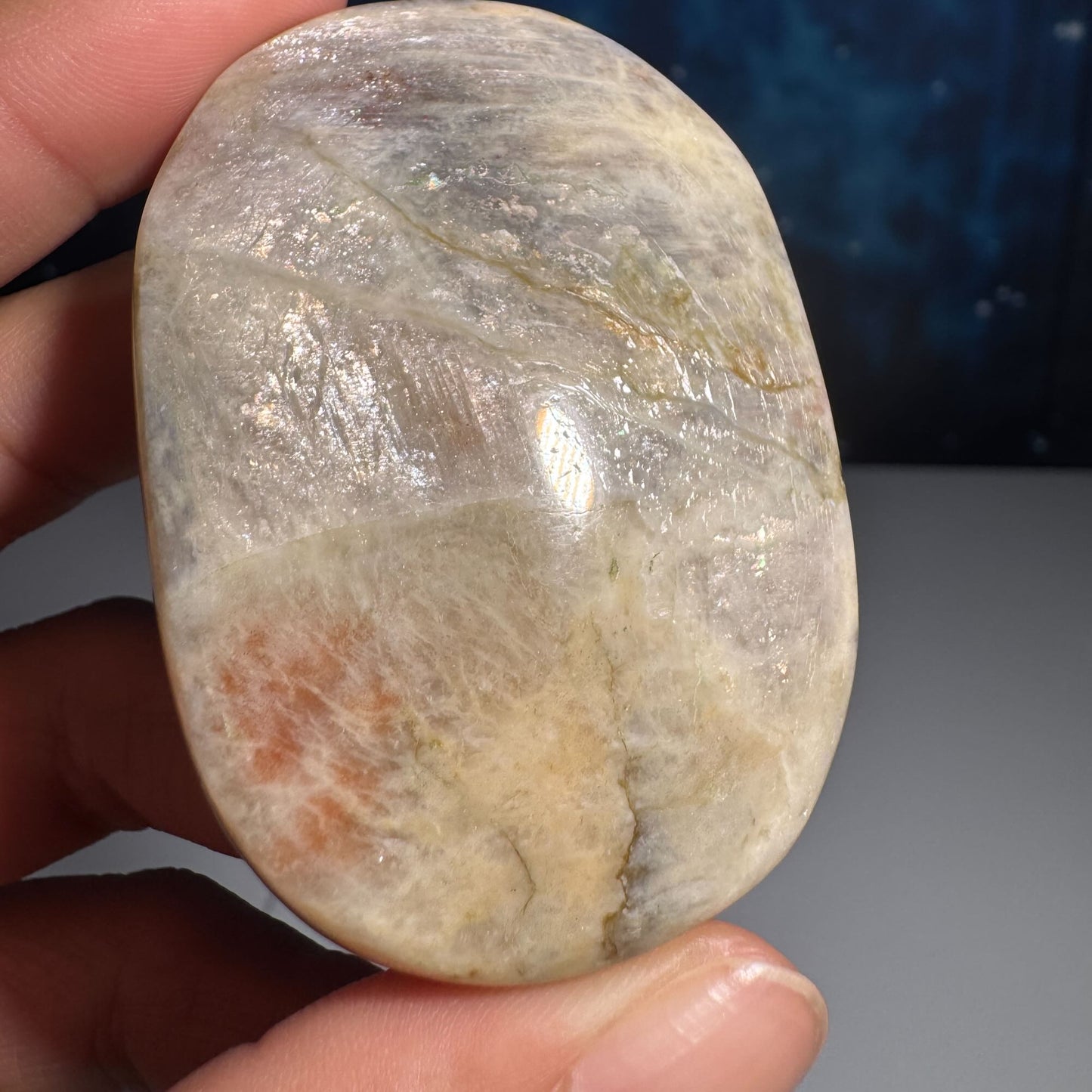Belomorite palm stone | Russian Moonstone