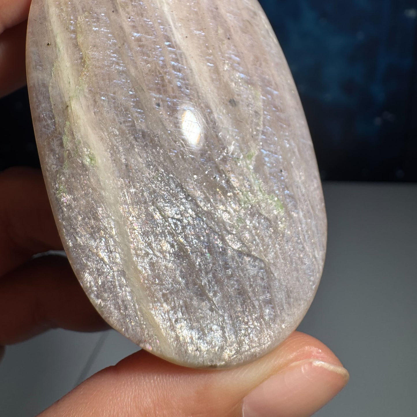 Belomorite palm stone | Russian Moonstone