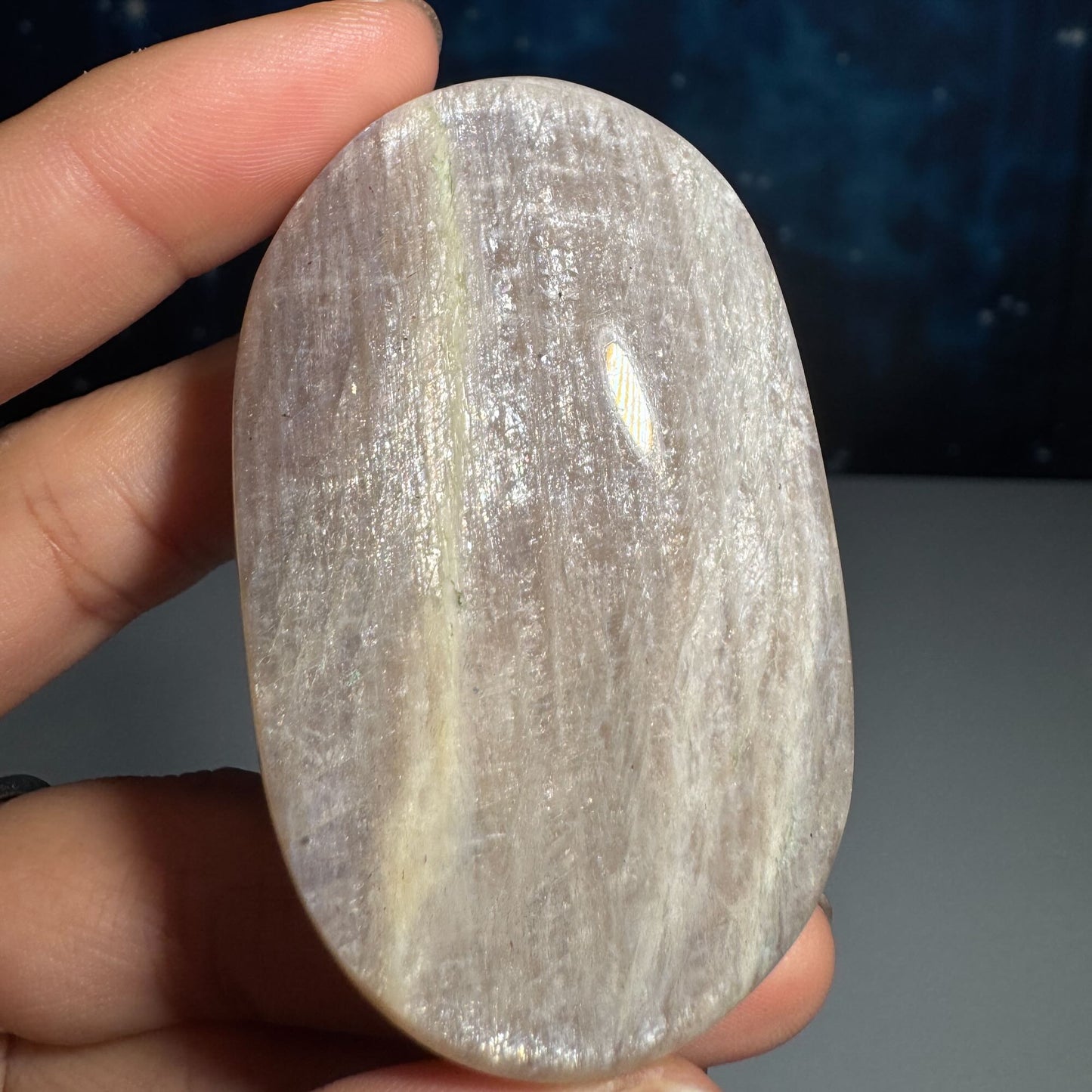 Belomorite palm stone | Russian Moonstone