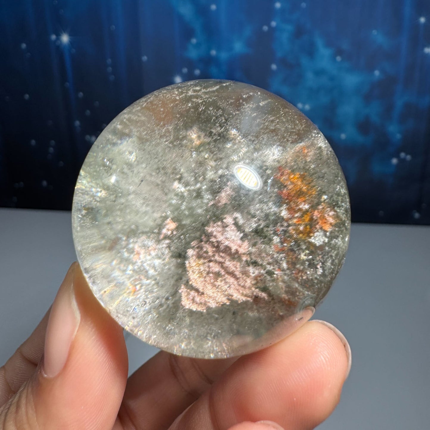 Lodolite sphere–small | Garden Quartz