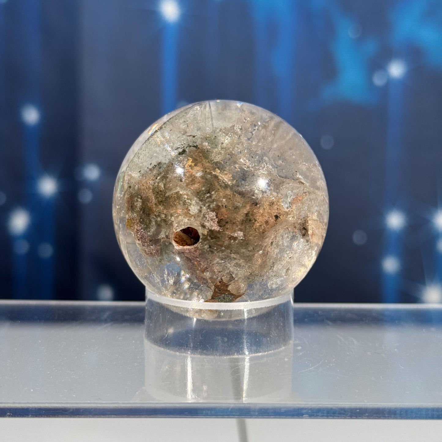 Lodolite sphere–small | Garden Quartz | lots of rainbows