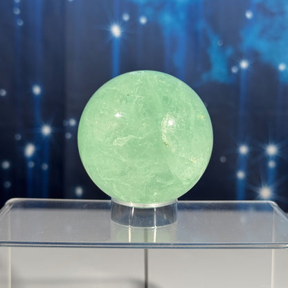 Green fluorite sphere - 65mm - 1 lb 0.3 oz - Baja blast color