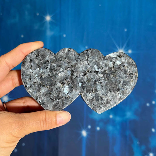 Larvikite double heart