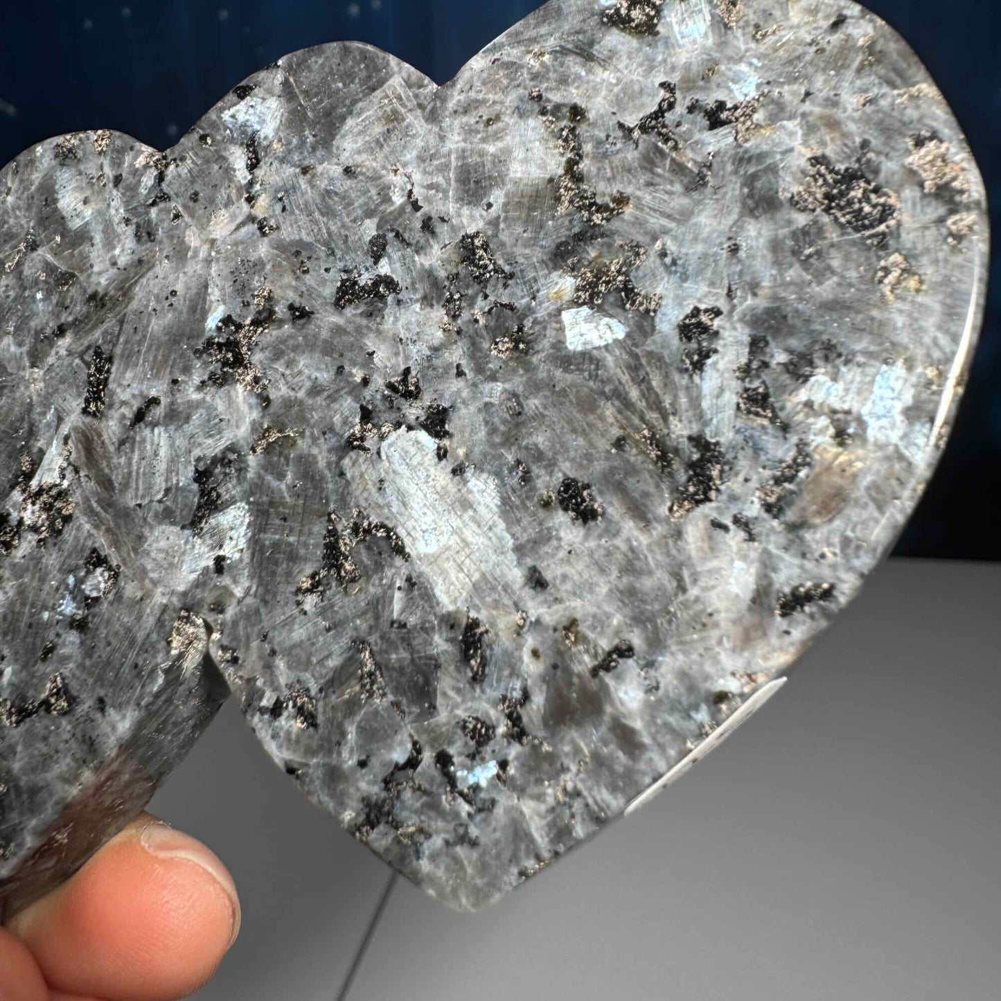 Larvikite double heart